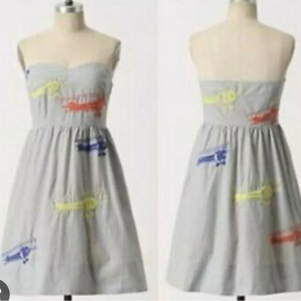 Pre loved! MOULINETTE SOEURS ANTHROPOLOGY SIZE 6 airplane dress